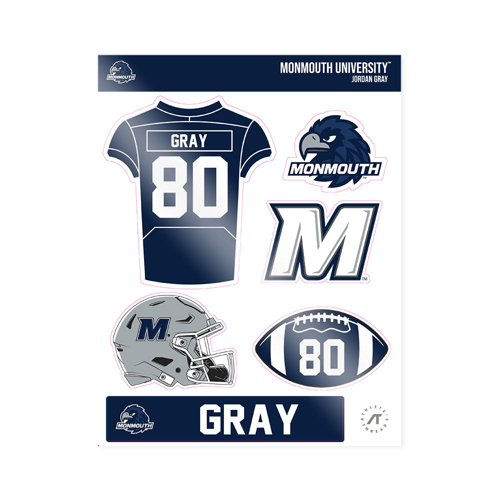 Monmouth - NCAA Football : Jordan Gray - Sticker Sheet-0