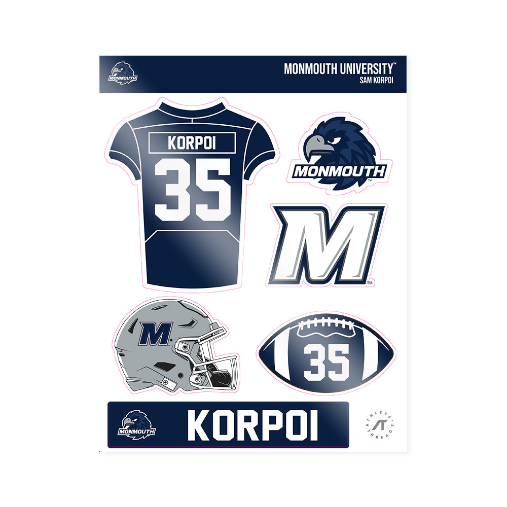 Monmouth - NCAA Football : Sam Korpoi - Sticker Sheet-0