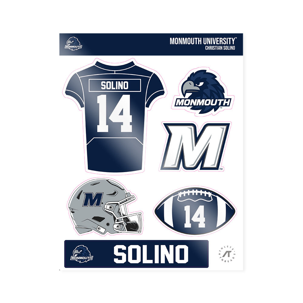Monmouth - NCAA Football : Christian Solino - Sticker Sheet-0