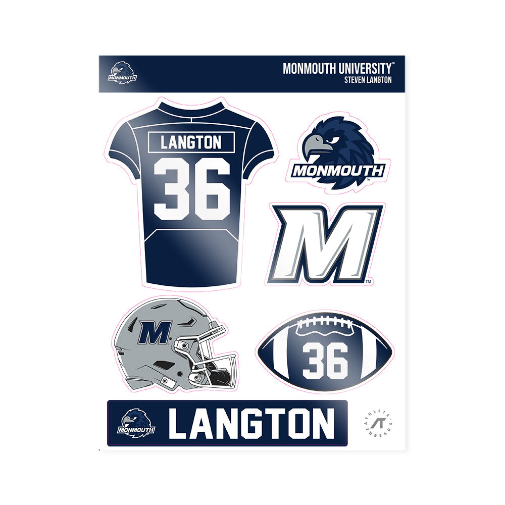Monmouth - NCAA Football : Steven Langton - Sticker Sheet-0