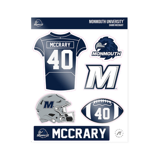 Monmouth - NCAA Football : Damir McCrary - Sticker Sheet-0