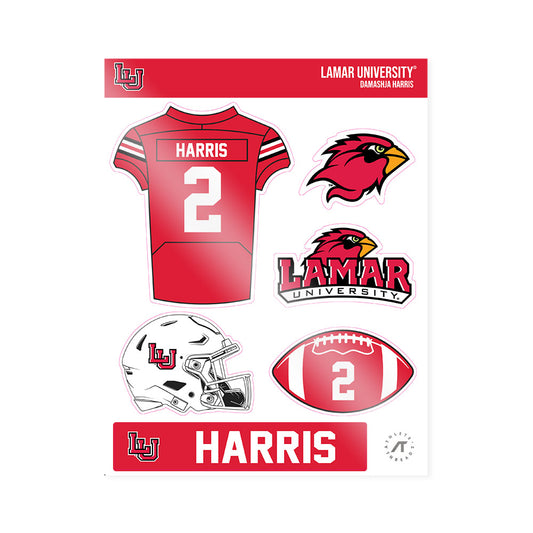 Lamar - NCAA Football : Damashja Harris - Sticker Sheet-0