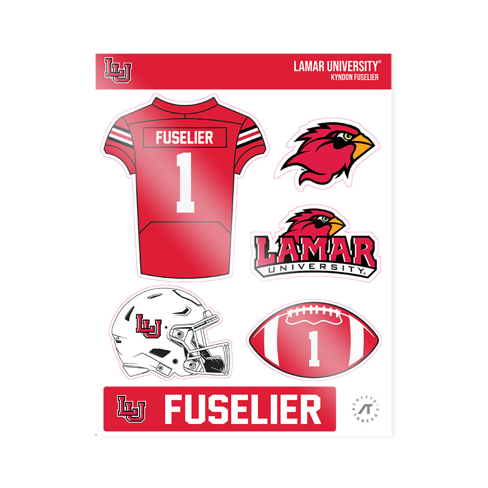 Lamar - NCAA Football : Kyndon Fuselier - Sticker Sheet-0