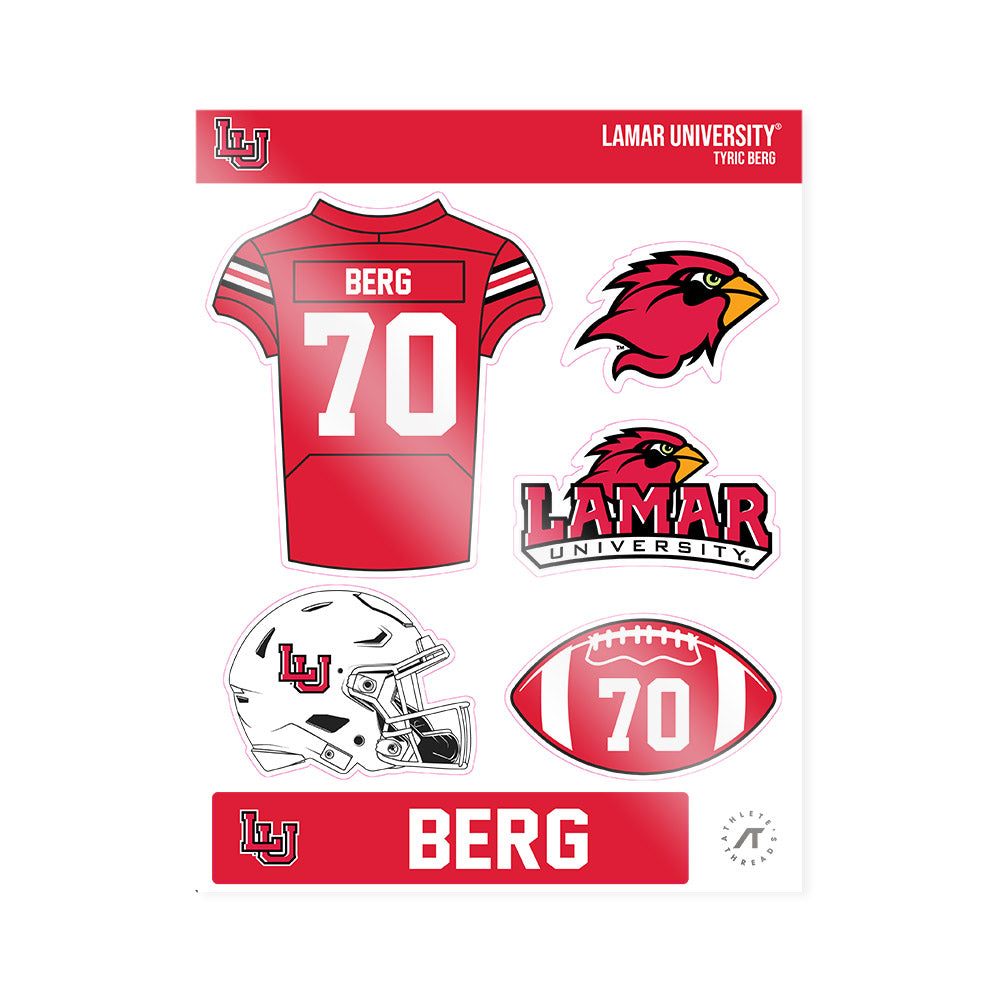 Lamar - NCAA Football : Tyric Berg - Sticker Sheet-0