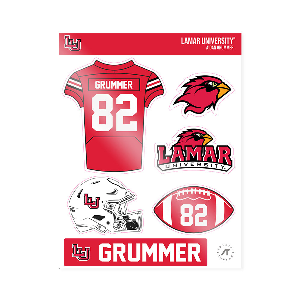 Lamar - NCAA Football : Aidan Grummer - Sticker Sheet-0