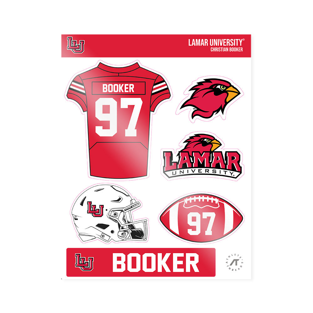 Lamar - NCAA Football : Christian Booker - Sticker Sheet-0
