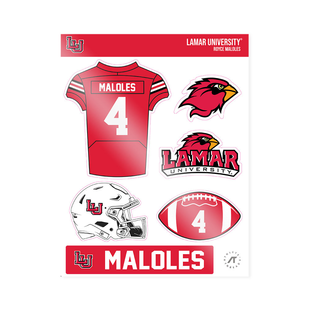 Lamar - NCAA Football : Royce Maloles - Sticker Sheet-0