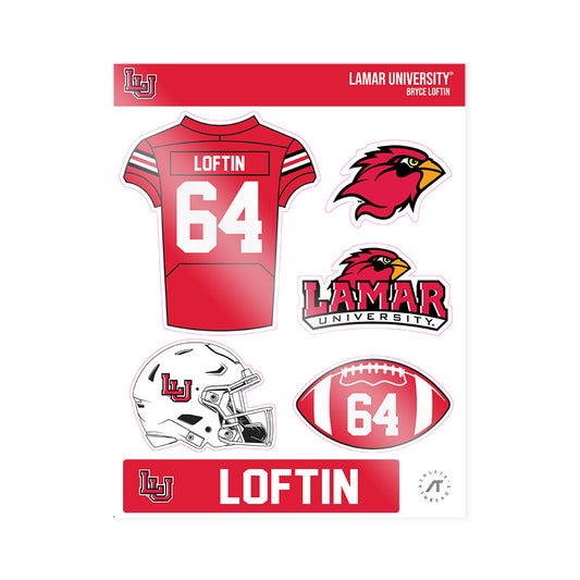 Lamar - NCAA Football : Bryce Loftin - Sticker Sheet-0