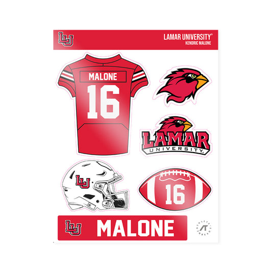 Lamar - NCAA Football : Kendric Malone - Sticker Sheet-0