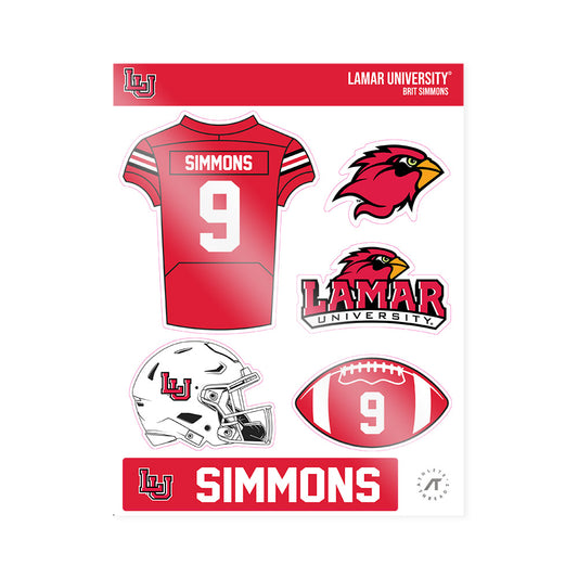 Lamar - NCAA Football : Brit Simmons - Sticker Sheet-0