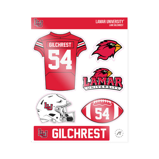 Lamar - NCAA Football : Lane Gilchrest - Sticker Sheet-0