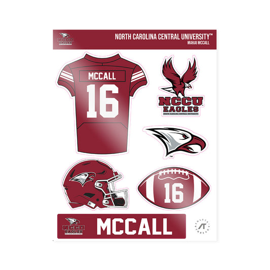 NCCU - NCAA Football : Makai McCall - Sticker Sheet-0