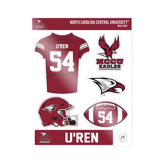 NCCU - NCAA Football : Max U'Ren - Sticker Sheet-0