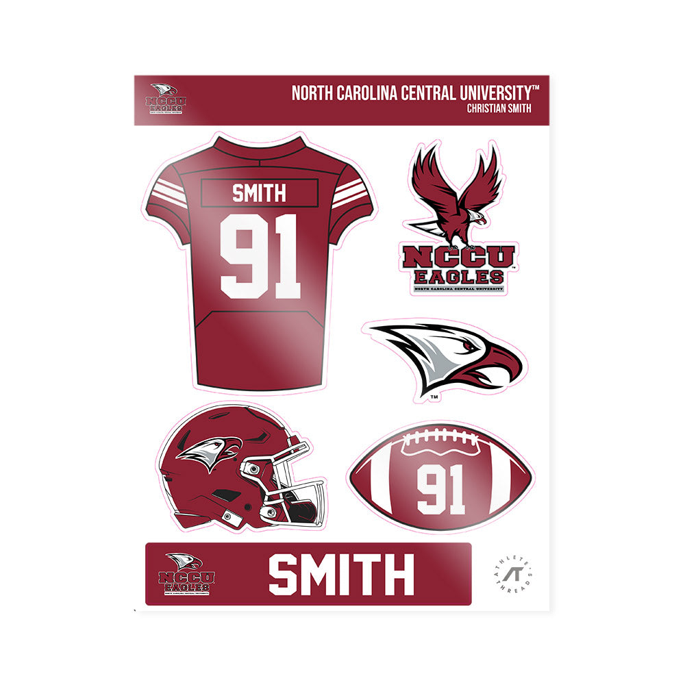 NCCU - NCAA Football : Christian Smith - Sticker Sheet-0