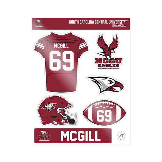 NCCU - NCAA Football : Jordan McGill - Sticker Sheet-0