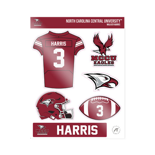 NCCU - NCAA Football : Walker Harris - Sticker Sheet-0