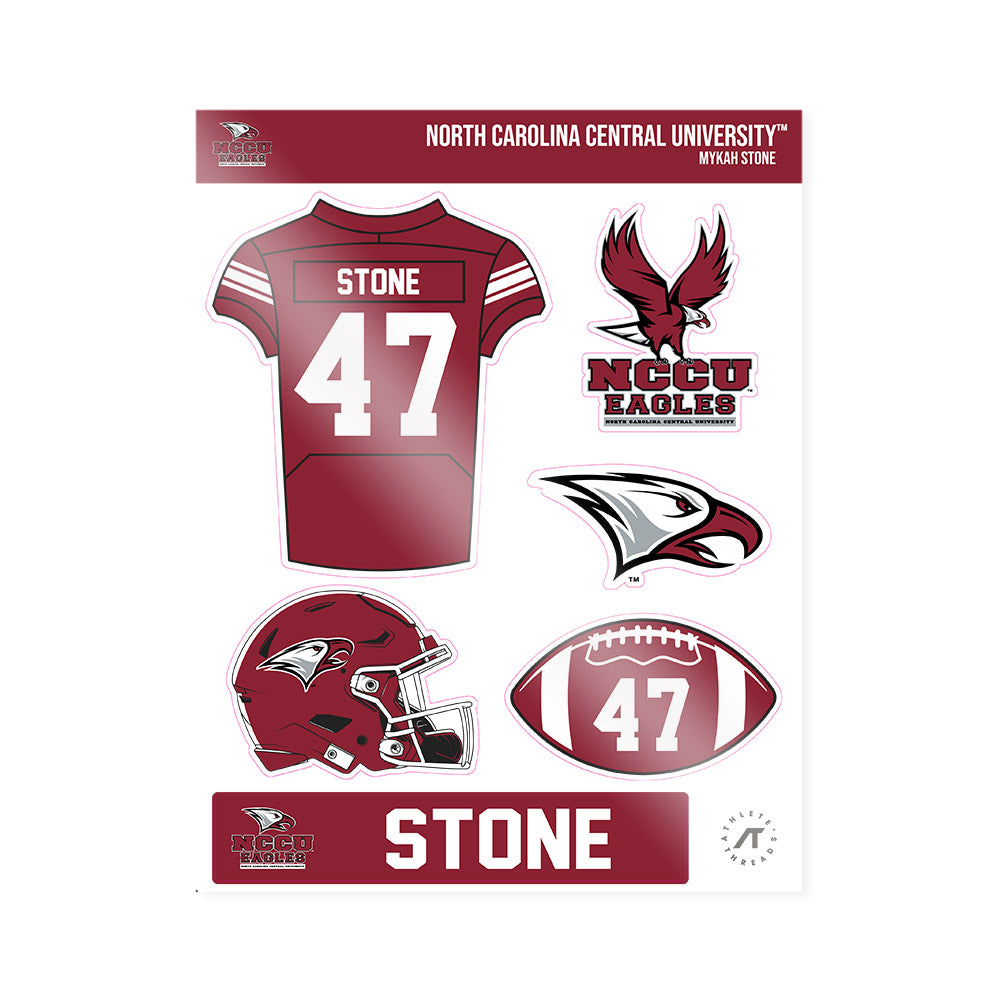 NCCU - NCAA Football : Mykah Stone - Sticker Sheet-0