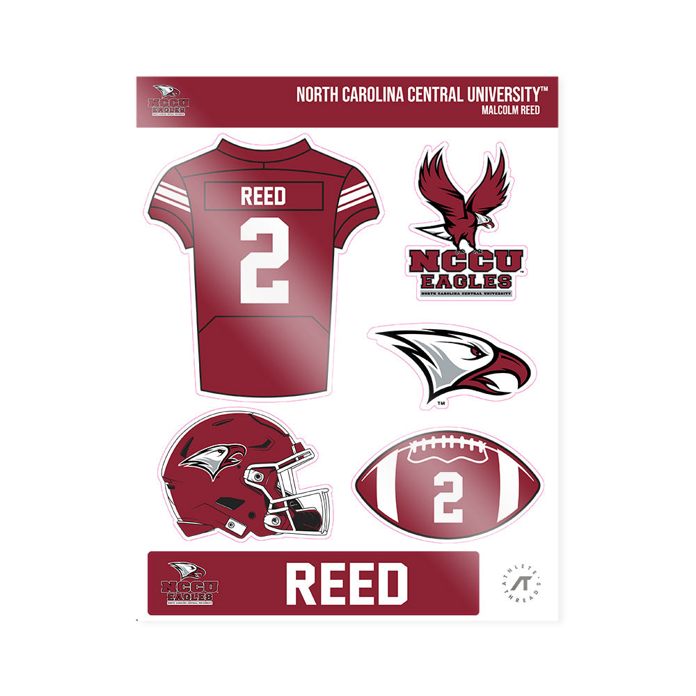 NCCU - NCAA Football : Malcolm Reed - Sticker Sheet-0