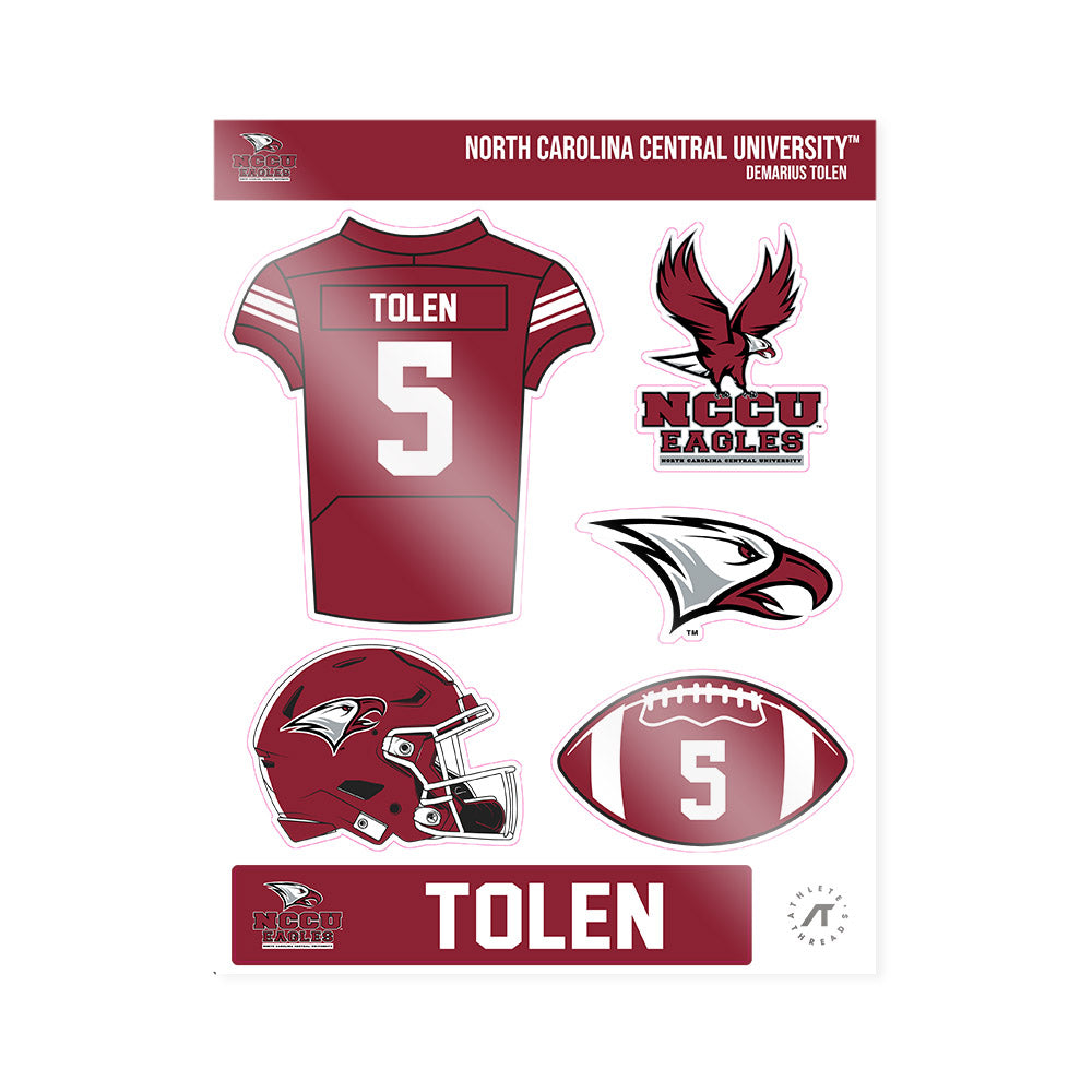 NCCU - NCAA Football : Demarius Tolen - Sticker Sheet-0