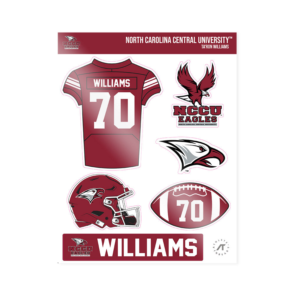 NCCU - NCAA Football : Ta'Ron Williams - Sticker Sheet-0