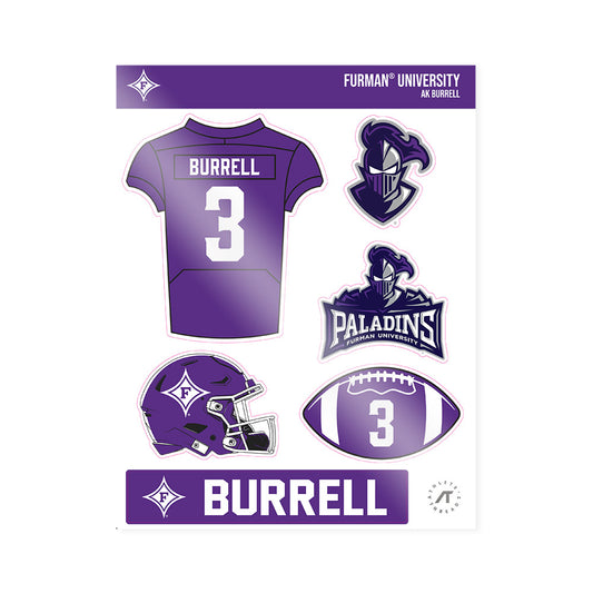 Furman - NCAA Football : AK Burrell - Sticker Sheet-0