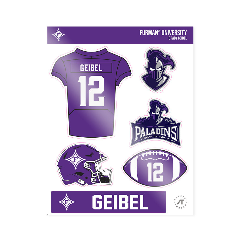 Furman - NCAA Football : Brady Geibel - Sticker Sheet-0