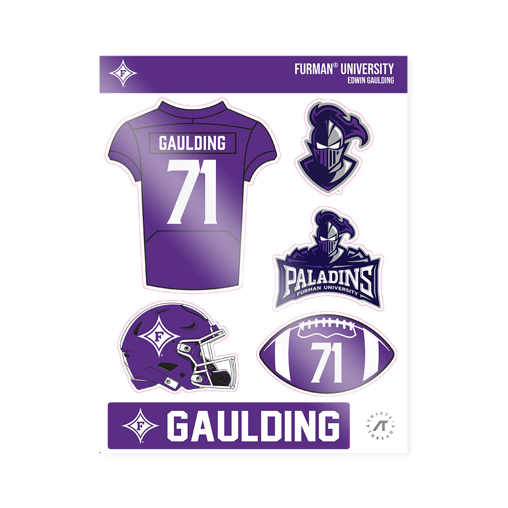 Furman - NCAA Football : Edwin Gaulding - Sticker Sheet-0