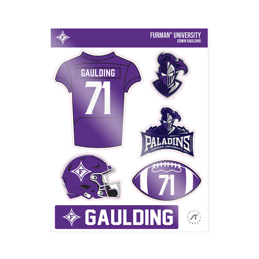 Furman - NCAA Football : Edwin Gaulding - Sticker Sheet-0