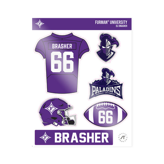 Furman - NCAA Football : Eli Brasher - Sticker Sheet-0