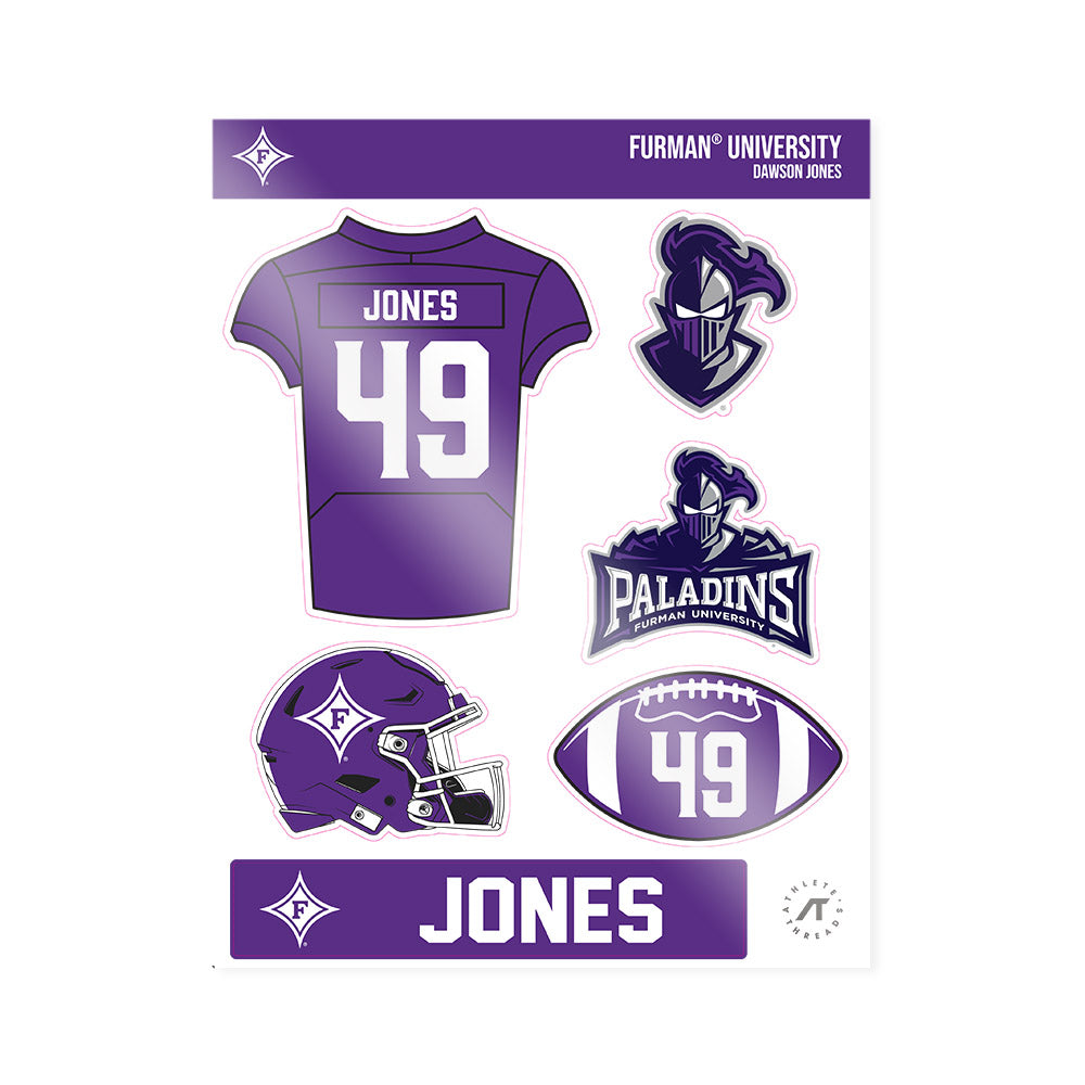 Furman - NCAA Football : Dawson Jones - Sticker Sheet-0