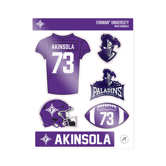 Furman - NCAA Football : Noah Akinsola - Sticker Sheet-0