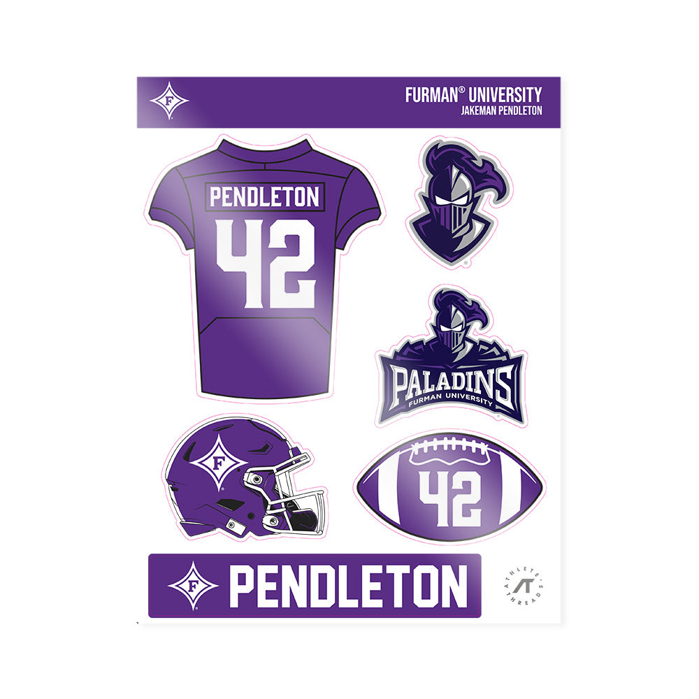 Furman - NCAA Football : Jakeman Pendleton - Sticker Sheet-0