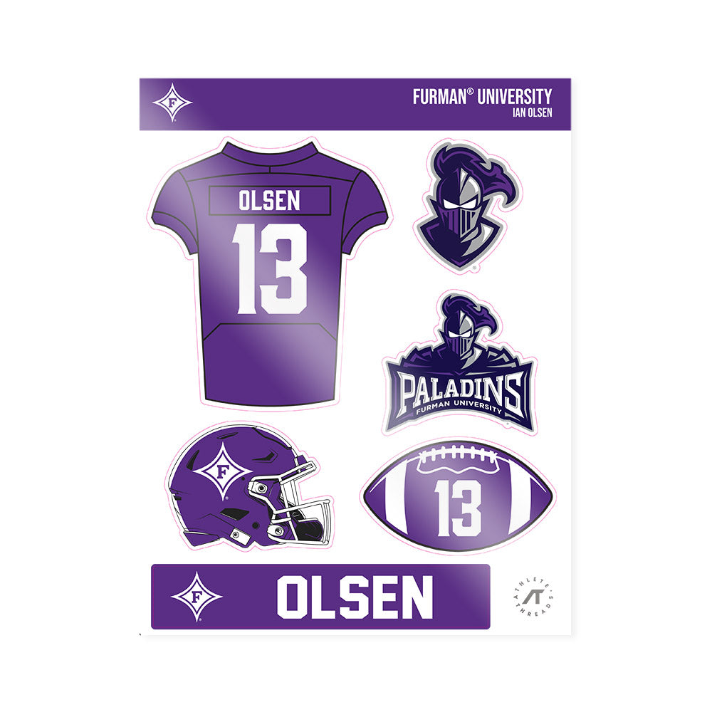 Furman - NCAA Football : Ian Olsen - Sticker Sheet-0