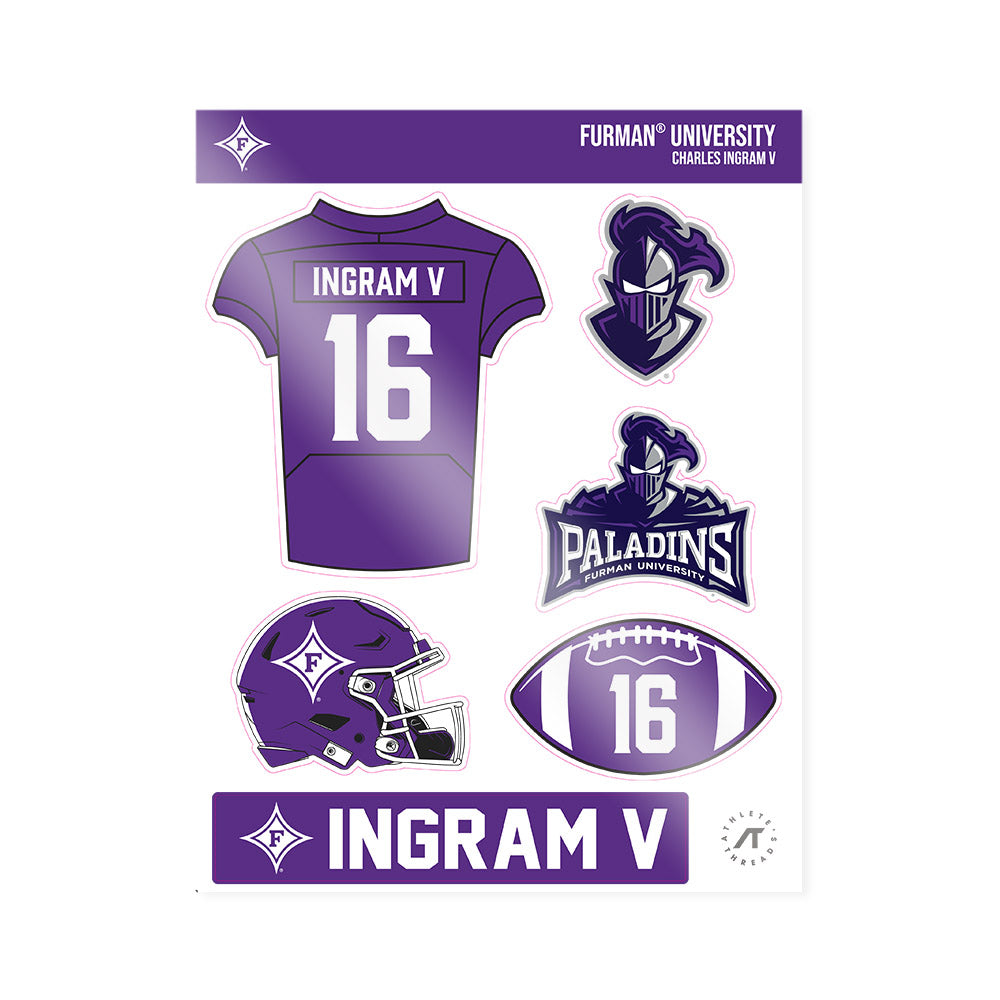 Furman - NCAA Football : Charles Ingram V - Sticker Sheet-0