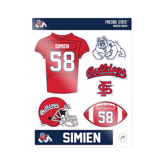 Fresno State - NCAA Football : Marcus Simien - Sticker Sheet-0