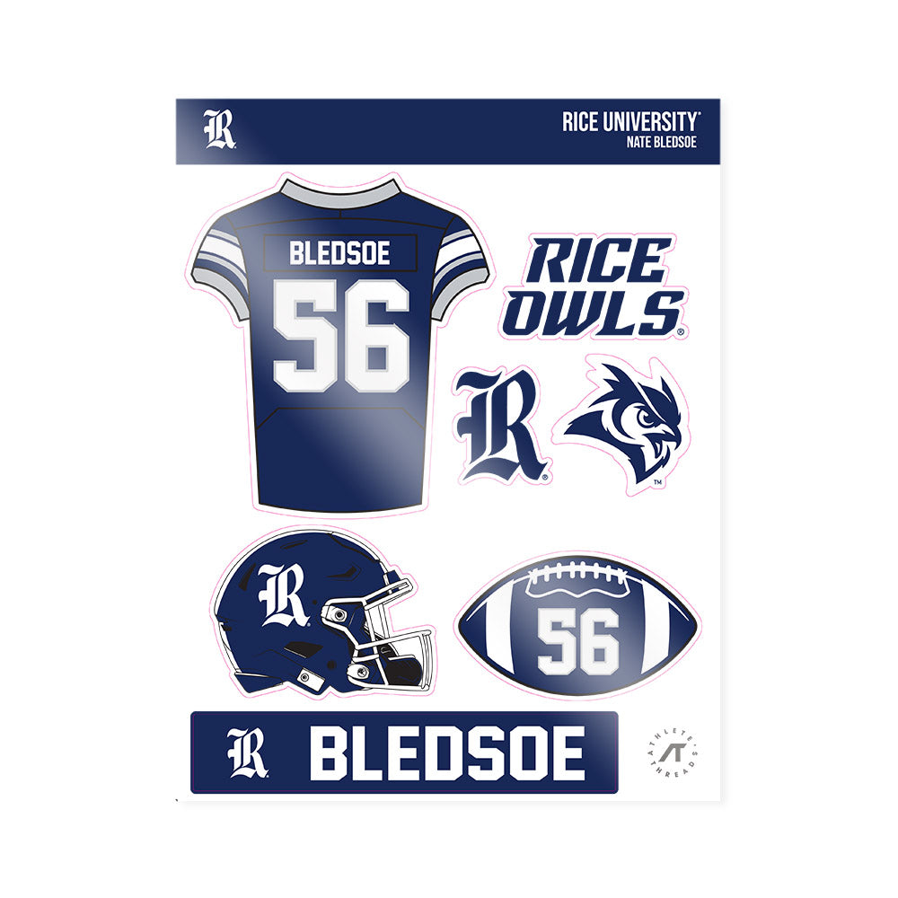 Rice - NCAA Football : Nate Bledsoe - Sticker Sheet-0