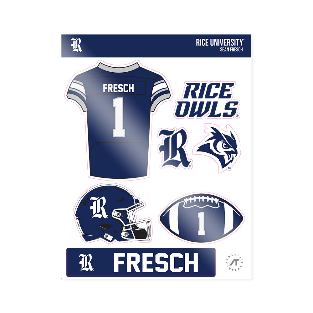 Rice - NCAA Football : Sean Fresch - Sticker Sheet-0