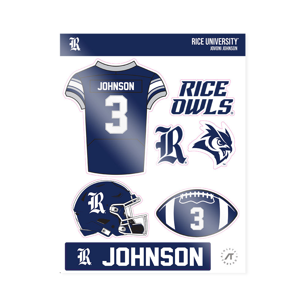 Rice - NCAA Football : JoVoni Johnson - Sticker Sheet-0