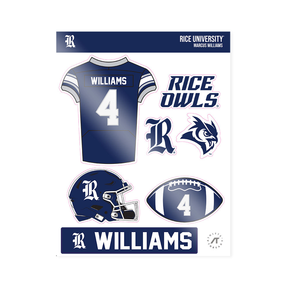 Rice - NCAA Football : Marcus Williams - Sticker Sheet-0