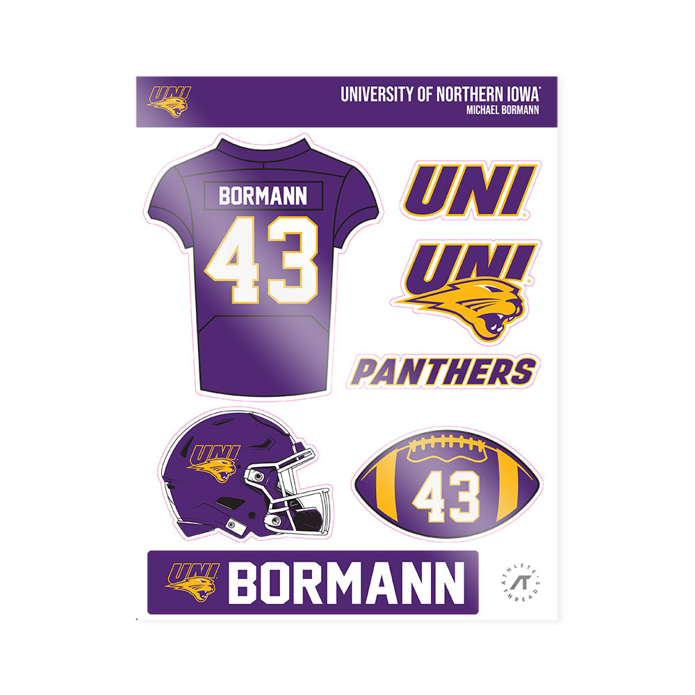 Northern Iowa - NCAA Football : Michael Bormann - Sticker Sheet-0