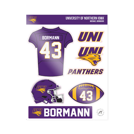 Northern Iowa - NCAA Football : Michael Bormann - Sticker Sheet-0