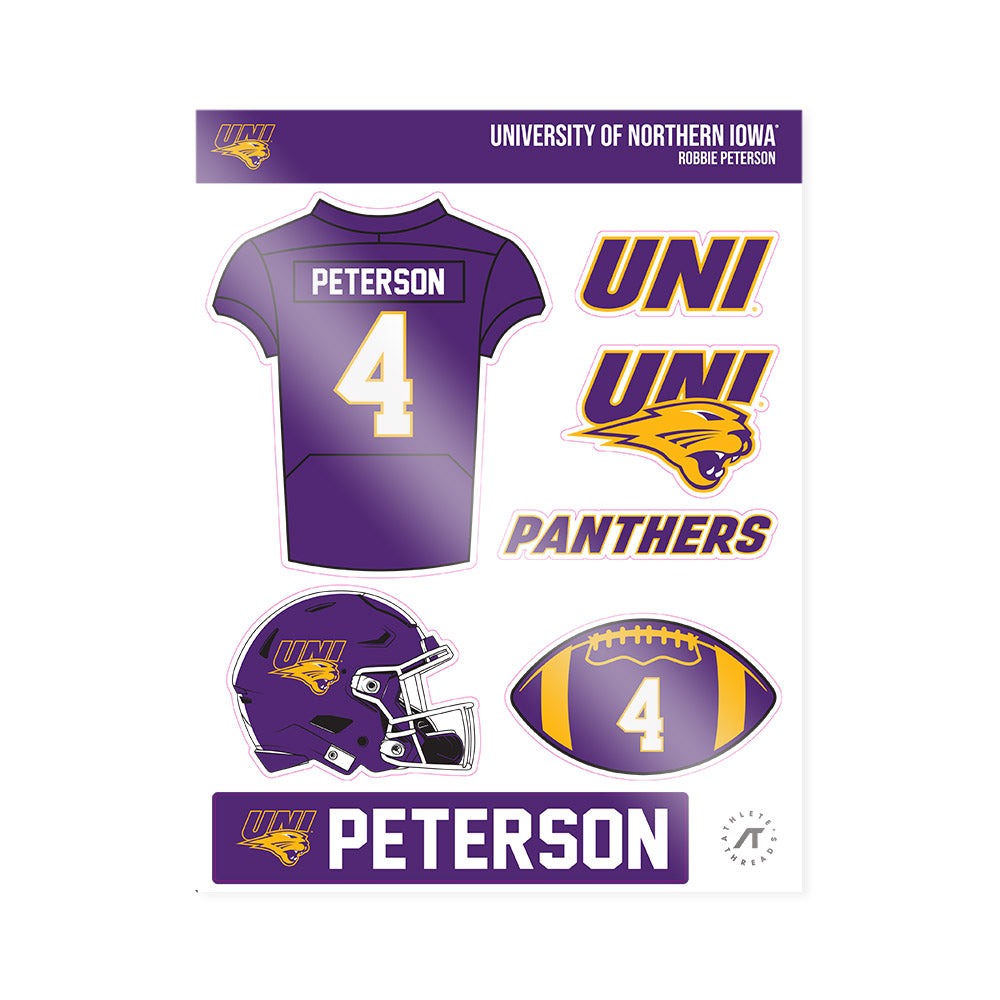 Northern Iowa - NCAA Football : Robbie Peterson - Sticker Sheet-0