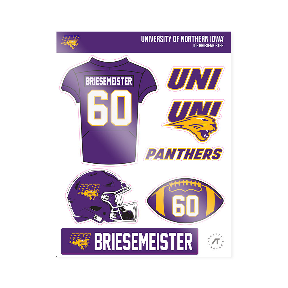 Northern Iowa - NCAA Football : Joe Briesemeister - Sticker Sheet-0