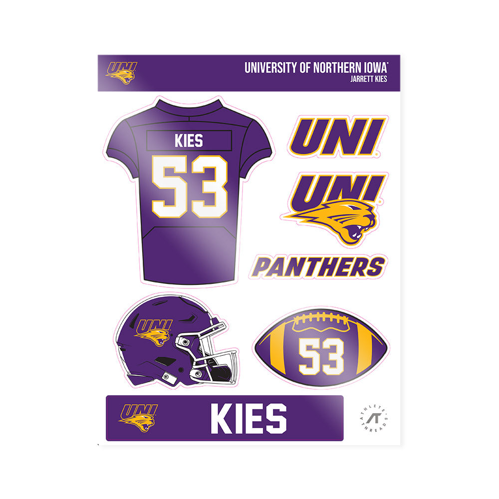 Northern Iowa - NCAA Football : Jarrett Kies - Sticker Sheet-0