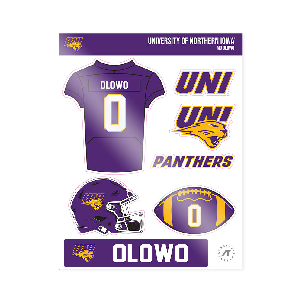 Northern Iowa - NCAA Football : Mo Olowo - Sticker Sheet-0