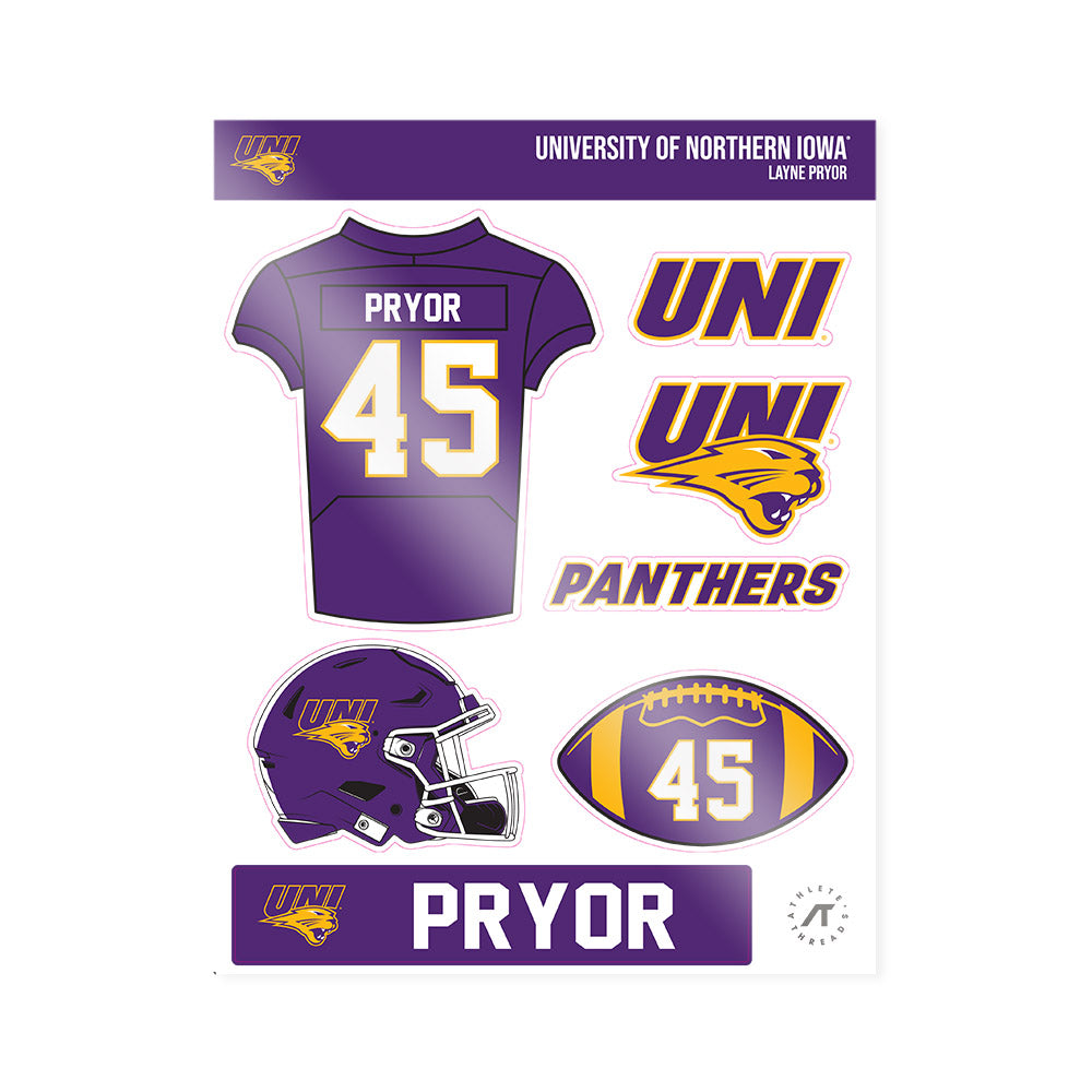 Northern Iowa - NCAA Football : Layne Pryor - Sticker Sheet-0