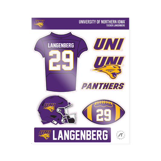 Northern Iowa - NCAA Football : Tucker Langenberg - Sticker Sheet-0