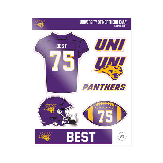 Northern Iowa - NCAA Football : Connor Best - Sticker Sheet-0