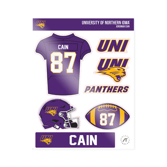Northern Iowa - NCAA Football : Jeremiah Cain - Sticker Sheet-0