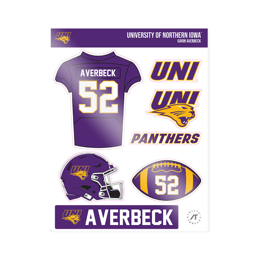 Northern Iowa - NCAA Football : Gavin Averbeck - Sticker Sheet-0